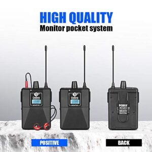 D Debra Audio PRO ER-202 UHF Dual Channel Wireless in Ear Monitor System with Monitoring Type for Stage, Band, Recording Studio, Musicians, Monitoring(4 Bodypack with Transmitter)