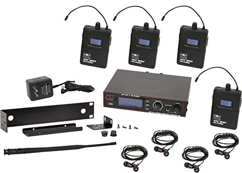 Galaxy Audio AS-1400-4 Band Pack Wireless In-Ear Personal Monitor System, Code M (516 MHz - 558 MHz)