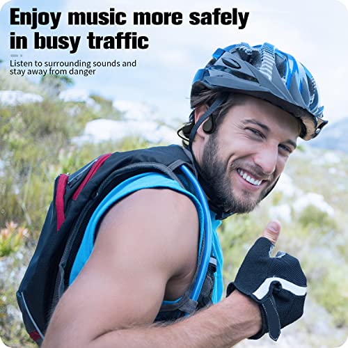 Hamuti Bone Conduction Headphones, Wireless Bluetooth 5.0 Open Ear Headphones Built-in 32G Memory IP68 Waterproof Sports Headphones for Workout, Running, Hiking, Cycling, Swimming and More Activities