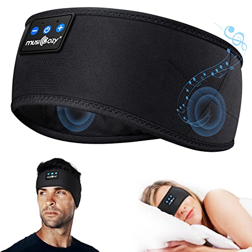 MUSICOZY Sleep Headphones Bluetooth Headband, Sports Wireless Earphones - Sweat Resistant Earphones, Sleeping Headphone with Ultra-Thin HD Stereo Speaker for Workout Running Cool Gadgets Unique Gifts