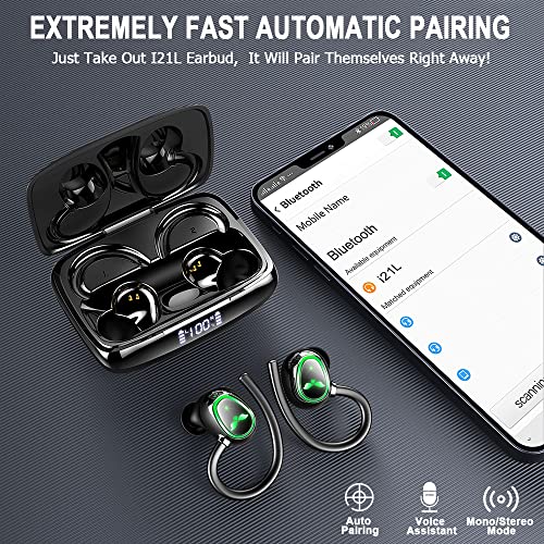 Wireless Earbud, Bluetooth 5.3 Headphones Sport Wireless Earphones in Ear Noise Cancelling Earbud with Dual Mic, Over Earhooks Ear Buds IP7 Waterproof 48H Deep Bass Headset for Running Gym USB-C[2022]