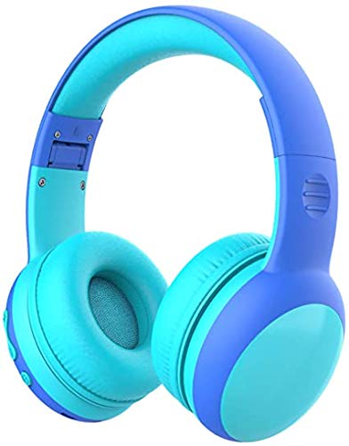 gorsun Bluetooth Kids Headphones with Microphone,Children's Wireless Headsets with 85dB Volume Limited Hearing Protection,Stereo Over-Ear Headphones for Boys and Girls (Blue)