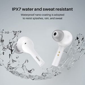 TOZO T9 True Wireless Earbuds Environmental Noise Cancellation 4 Mic Call Noise Cancelling Headphones and Deep Bass with Light Weight Wireless Charging Case IPX7 Waterproof Built-in Mic Headset White