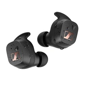 sennheiser sport true wireless earbuds – bluetooth in-ear headphones, music and calls with adaptable acoustics, noise isolation, touch controls, ip54 27-hour battery, black