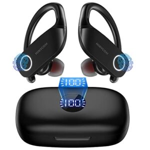 wireless earbuds bluetooth headphones 100hrs playback with 2500mah wireless charging case over-ear stereo bass headset led power display wireless & type-c charging tws earphone for sports/workout/work