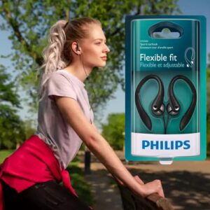 Philips SHS3200BK/37 Flexible Earhook Headphones, Black