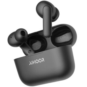 AIHOOR Wireless Earbuds for iOS & Android Phones, Bluetooth 5.3 in-Ear Headphones with Extra Bass, Built-in Mic, Touch Control, USB Charging Case, 30hr Battery Earphones, Waterproof for Sport