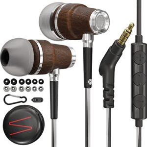 symphonized wired earbuds with microphone – 90% noise cancelling earbuds wired with microphone, ear buds with wire, earbuds for computer, corded earbuds, earphones wired, in-ear headphones wired 3.5mm