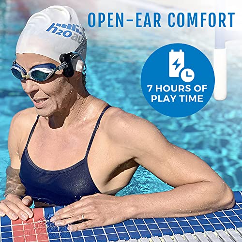 H2O Audio Sonar IPX8 - Bluetooth Bone Conduction Headphones with MP3 Player - Wireless, Open Ear Waterproof Headset for Swimming, Underwater Activities, Sports, Workouts