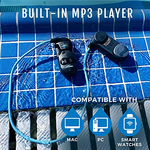 H2O Audio Sonar IPX8 - Bluetooth Bone Conduction Headphones with MP3 Player - Wireless, Open Ear Waterproof Headset for Swimming, Underwater Activities, Sports, Workouts