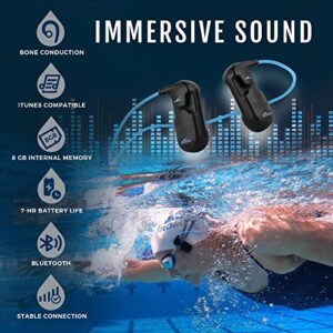 H2O Audio Sonar IPX8 - Bluetooth Bone Conduction Headphones with MP3 Player - Wireless, Open Ear Waterproof Headset for Swimming, Underwater Activities, Sports, Workouts