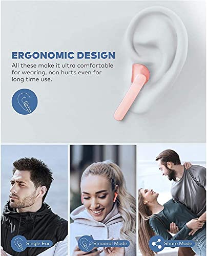 Wireless Bluetooth Earbuds, True Wireless Stereo Headsets in-Ear, 30H Playtime & Wireless Charging Case, Built-in Mic Earphones Premium Sound, Touch Control, IPX5 Waterproof Sport Headphones