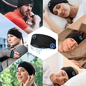 Perytong Sleep Headphones Bluetooth Headband Wireless Sports Headphones Headband, Long Playtime Lightweight Headphones Hi-Fi Stereo Ergonomic ASMR Sleep Headphone Cool Gadget Gift for Men Women Black