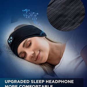 Perytong Sleep Headphones Bluetooth Headband Wireless Sports Headphones Headband, Long Playtime Lightweight Headphones Hi-Fi Stereo Ergonomic ASMR Sleep Headphone Cool Gadget Gift for Men Women Black