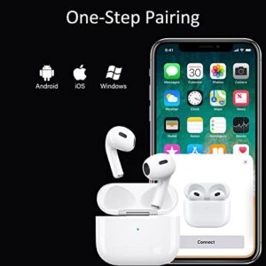 [Apple MFi Certified] Wireless Earbuds, Bluetooth 5.2 Earbuds Stereo Bass, Bluetooth Headphones in Ear Noise Cancelling Mic, Earphones IP7 Waterproof Sports, 24H Playtime Ear Buds for iOS Android.