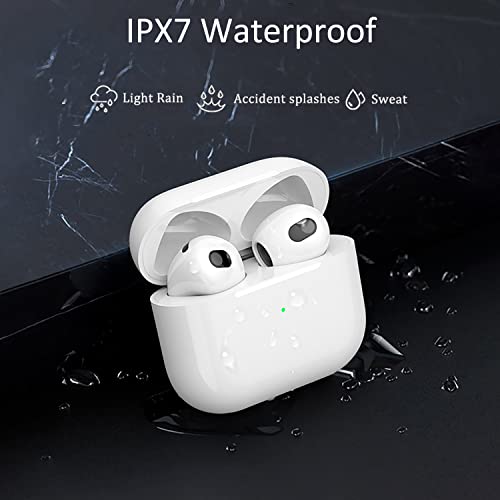 [Apple MFi Certified] Wireless Earbuds, Bluetooth 5.2 Earbuds Stereo Bass, Bluetooth Headphones in Ear Noise Cancelling Mic, Earphones IP7 Waterproof Sports, 24H Playtime Ear Buds for iOS Android.