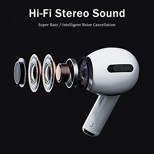 [Apple MFi Certified] Wireless Earbuds, Bluetooth 5.2 Earbuds Stereo Bass, Bluetooth Headphones in Ear Noise Cancelling Mic, Earphones IP7 Waterproof Sports, 24H Playtime Ear Buds for iOS Android.