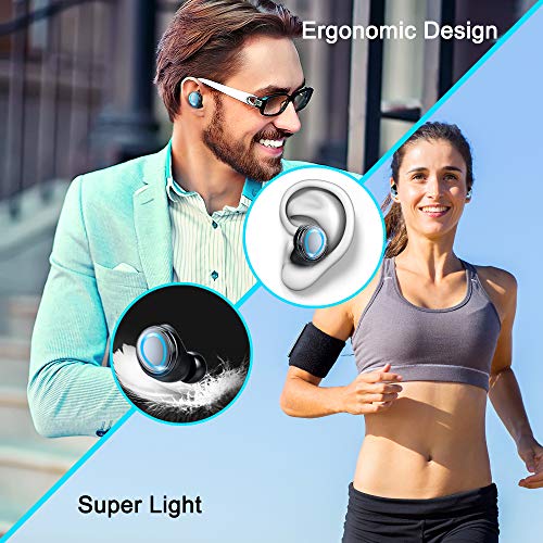Donerton Wireless Earbuds, Wireless 5.1 Headphones 140 Hours Playtime Earphones with Charging Case, in Ear Headset IP7 Waterproof Earbud Noise Cancelling Microphone, LCD Display, for Sports/Working
