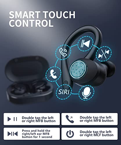 EUQQ Wireless Earbuds Bluetooth 5.3 Headphones for Sports 42Hrs Playtime HiFi Stereo Earphones Noise Cancelling Bluetooth Wireless Ear Buds with Mic for Running audifonos Bluetooth inalambricos