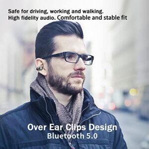Wireless Earbuds with Earhooks Mini Bone Conduction Headphones Waterproof Bluetooth Open Ear Earbuds Cycling Earpiece Noise Canceling Headset Sports Bluetooth 5.0 Earphones Headset for Cycling Driving