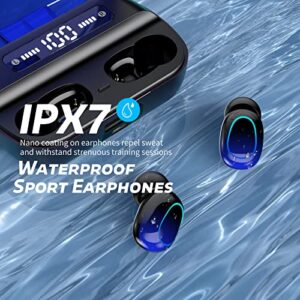 Wireless Earbuds Bluetooth 5.2 in-Ear Headphones Built-in Mic, Noise Cancelling Stereo Bass Ear Buds for iPhone Android, 100H Playtime Earphones auriculares bluetooth inalambricos Blue, Touch Control