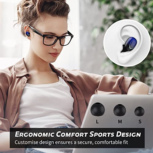 Wireless Earbuds Bluetooth 5.2 in-Ear Headphones Built-in Mic, Noise Cancelling Stereo Bass Ear Buds for iPhone Android, 100H Playtime Earphones auriculares bluetooth inalambricos Blue, Touch Control