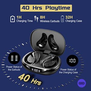 Wireless Earbuds, Bluetooth 5.3 Headphones Sport with Earhooks, 40H Ear buds Wireless Bluetooth Earbuds, IP7 Waterproof Wireless Headphones, Bluetooth Earphones with HD Stereo, LED Display, Black