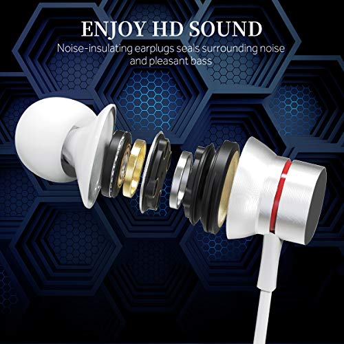iPhone Headphones for iPhone Earbuds for iPhone in-Ear Lightning Headphones silbyloyoe MFi Certified Lightning Earbuds with Mic Controller Compatible iPhone 11 11 Pro X XS Max XR 7 8 Plus White
