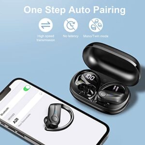 Donerton Wireless Earbud, Bluetooth 5.3 Headphones Noise Cancelling Mic, Bluetooth Earbud Bass Stereo, 50 hrs Playtime LED Display Earphones, IP7 Waterproof Over Ear Buds for Sport Running Workout Gym