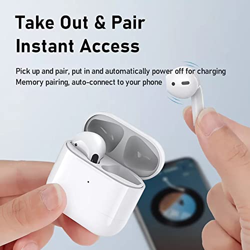 ZTOZ Wireless Earbuds Bluetooth 5.0 Headphones with Immersive Bass Sound, Mini Charging Case, Waterproof Earphones for Sport/Work, Headsets Compatible with iPhone/Android/PC, (White)