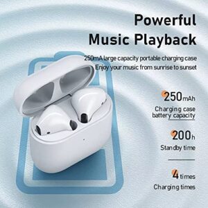 ZTOZ Wireless Earbuds Bluetooth 5.0 Headphones with Immersive Bass Sound, Mini Charging Case, Waterproof Earphones for Sport/Work, Headsets Compatible with iPhone/Android/PC, (White)