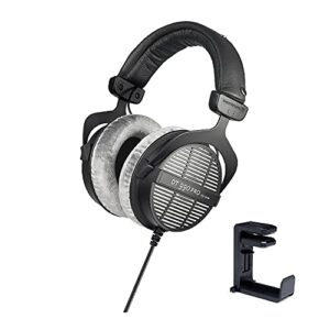 beyerdynamic DT-990 Pro Acoustically Open Headphones (250 Ohms) with Knox Gear Headphone Hanger Mount with Built-in Cable Organizer Bundle (2 Items)