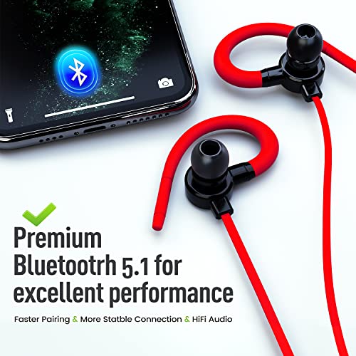 vinamass Bluetooth Headphones Wireless Earbuds, Bluetooth 5.1 & IPX5 Waterproof Sports in-Ear Earphones w/Mic, Magnetic Neckband 7 Hrs Playtime Neckband Bluetooth Headphones for Daily Travel