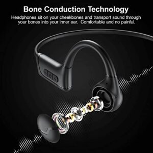 IYY Bone Conduction Headphones,Open-Ear Bluetooth Sport Headphones, Waterproof Wireless Headphones with Built-in Mic for Workout, Running, Hiking, Cycling