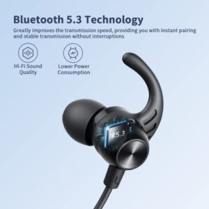 JOYWISE Bluetooth Headphones Wireless Earbuds with 52Hrs Playtime,Bluetooth 5.3 Headphones Wireless Bluetooth Neckband,IPX7 Waterproof Stereo Earphones with USB-C Fast Charging for Workout Gym Sport