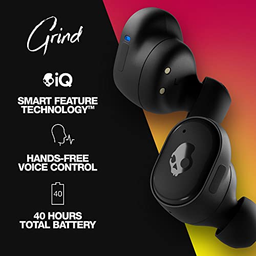 Skullcandy Grind True Wireless In-Ear Bluetooth Earbuds Compatible with iPhone and Android / Charging Case and Microphone / Great for Gym, Sports, and Gaming, IP55 Water Dust Resistant - Black