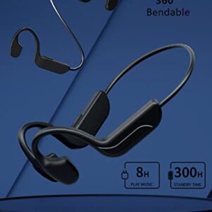 MOSAJIE Open Ear Headphones, Air Conduction Headphones Lightweight Bluetooth Wireless Sports Headset, with Built-in Mic, Up to 8 Hours Playtime, Waterproof Headset for Running Workouts Cycling