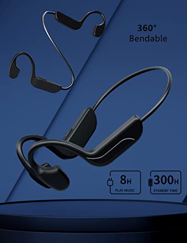 MOSAJIE Open Ear Headphones, Air Conduction Headphones Lightweight Bluetooth Wireless Sports Headset, with Built-in Mic, Up to 8 Hours Playtime, Waterproof Headset for Running Workouts Cycling