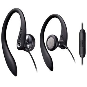 philips over the ear sport earbuds with mic, earphones for sports, running and gym