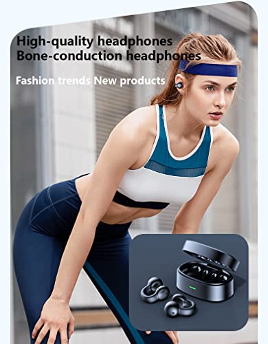 Ear-Clip Bone Conduction Headphones Bluetooth 5.3, Painless Wireless Open Ear Clip on Headphone,Waterproof Mini Sport Running Earring Earphone, Noise Cancelling/HiFi Quality/Long Battery Life