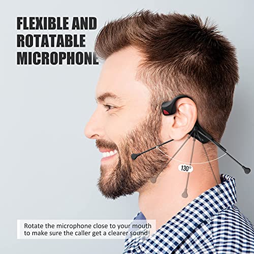 YouthWhisper Bone Conduction Bluetooth Headphones, Open-Ear Headphones with Noise-Canceling Microphone, Wireless Headset for Work, Learning, Running, Driving（Pro）