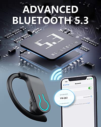 EUQQ Wireless Bluetooth Earbuds 120H Playtime Bluetooth 5.3 Ear Buds for Sports, Hi-fi Stereo Earphones with LED Display Charging Case, Headphones for Running/Workout Audifonos Bluetooth inalambricos