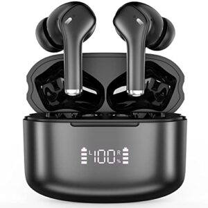 kargebay wireless earbuds, bluetooth 5.3 stereo earphones, 60h playback led power display bluetooth headphones in-ear with noise cancelling mic premium deep bass headset for sports and work