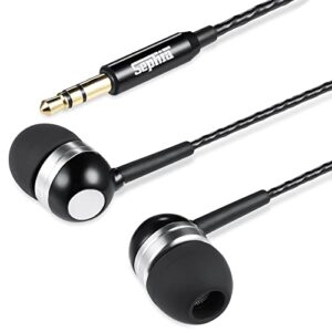 Betron RK300 in Ear Headphones Earphones Wired with Noise Isolating Earbuds Tangle Free Cord Lightweight Carry Case Soft Ear Buds 3.5mm Plug, Black