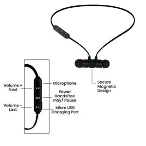 iJoy Bluetooth Wireless Sport Earbuds IPX4 Sweatproof Sport Headphones with Microphone, Noise Cancelling Earphones, Noise Cancelling Headset for Workout, Running, Gym