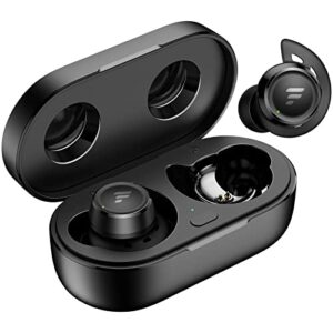 vrifoz t20 wireless earbuds, bluetooth earbuds for sport with ipx5 waterproof, drop-safe fit design stereo, built in mic headset premium deep bass, compatible with iphone android, black