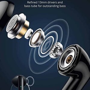 Wireless Earbud, Bluetooth 5.0 Earbud Stereo Bass,Bluetooth Headphones in Ear Noise Cancelling Mic,Earphones IPX5 Waterproof Sports,30H Playtime USB C Mini Charging Case Ear Buds for Android and iOS