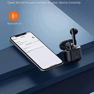 Wireless Earbud, Bluetooth 5.0 Earbud Stereo Bass,Bluetooth Headphones in Ear Noise Cancelling Mic,Earphones IPX5 Waterproof Sports,30H Playtime USB C Mini Charging Case Ear Buds for Android and iOS