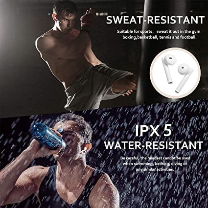 Wireless Earbud,Bluetooth 5.0 Earbud Stereo Bass,Bluetooth Headphones in Ear Noise Cancelling Mic,Earphones IPX5 Waterproof Sports,30H Playtime USB C Mini Charging Case Ear Buds for Android and iOS