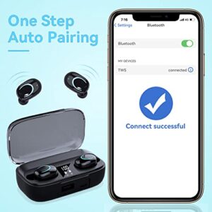 Wireless Earbuds Headphones Bluetooth 5.2 Ear buds with Mic Smart Noise Reduction LED Display Fast Charging Case Touch Control Bluetooth Earphones In Ear Earbuds Wireless Earphone, for Sport and Work